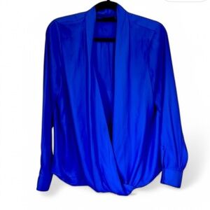 Apt.9 Faux-Wrap Top princess blue. Size 0X.